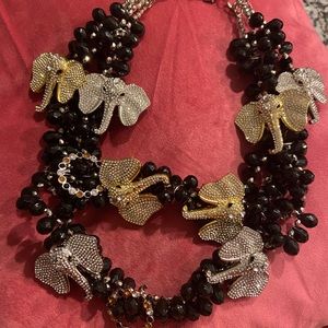 Vintage Sassy Jones “Babar” Necklace (Black)